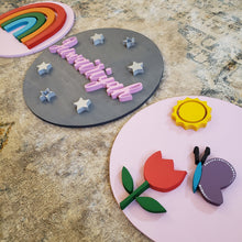 Load image into Gallery viewer, Baby Nursery Decoration - Rainbow and Flowers set Tawakal Art
